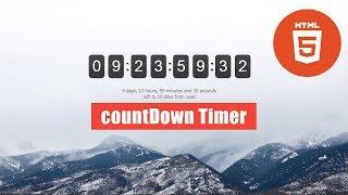 Countdown clock in JS using HTML & CSS | JAVASCRIPT & JQUERY