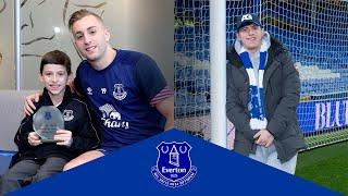 Brave young Evertonian revisits Goodison Park nine years on from viral moment 