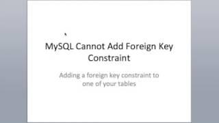MySQL Cannot Add Foreign Key Constraint [Solved]