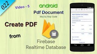 #5 Create PDF from Firebase Database android || Android Studio Firebase PDF Invoice Tutorial