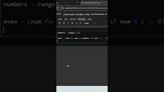 Print only even numbers #python #coding #technology #shortvideo #interview