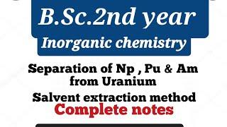 most important for B.Sc. | separation of Np, Pu & Am | Uranium | B.Sc. |