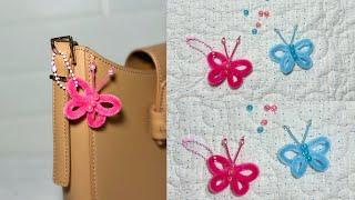 How To Make PIpe Cleaner Keychain - How To Make A ButterFly - Fuzzy Wire Craft