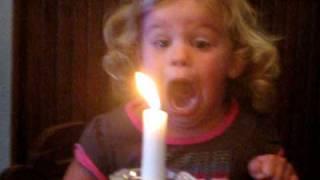 Kaylee Blowing out the Candle.