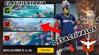 COMO ELIMINAR EL MAPA ALPES Y PURGATORIO  DE CLASIFICATORIA FREE FIRE  SUBES MAS RAPIDO 