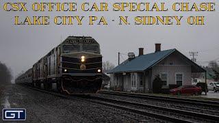 CSX Office Car Special Chase from Lake City PA to North of Sidney OH - B&O Colored Position Lights
