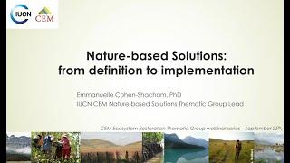 Nature-based Solutions: from definition to implementation (September 2020)