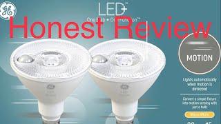 Honest Review, GE LED+ Motion Sensor LED Light Bulbs, Security Floodlights, Outdoor