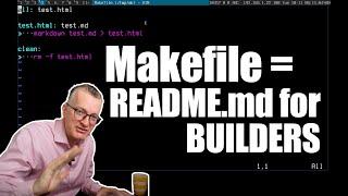 Makefile = README.md for builders