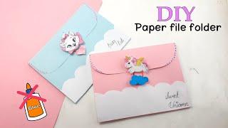 diy paper file folder without glue | how to make unicorn paper file folder