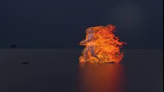 Fire man using Sidefx Houdini Sparse Solver