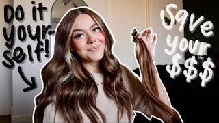I DO MY OWN PERMANENT HAIR EXTENSIONS - Tape-In Extensions AT HOME! (Amazing Beauty Hair Extensions)