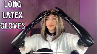 ASMR in Long Shiny Latex Gloves | No Talking