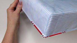 An ingenious trick. How to sew perfect corners on a sheet