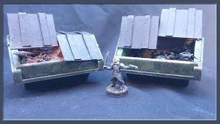 Scratch building Dumpsters for Wargaming