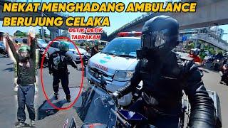 Detik-Detik TABRAKAN Antara Penghadang dan Ambulance | Escorting An Ambulance