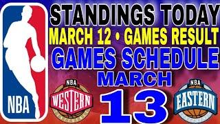 nba standings today March 12, 2025 | games results | games schedule March 13, 2025