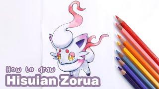 How to draw a Hisuian Zorua from Pokémon | Step by step