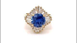 Towne Jewelers Custom Estate 14KY Blue Sapphire And Diamond Fashion Ring