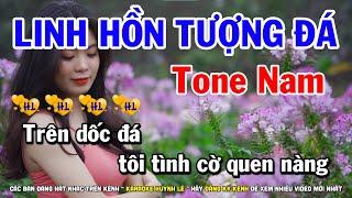 Karaoke Linh Hồn Tượng Đá - Tone Nam Nhạc Sống | Huỳnh Lê