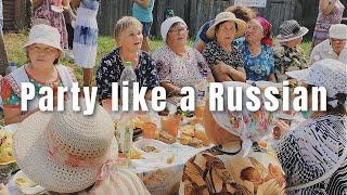 Russian girl visits a true Udmurt village party  // VLOG