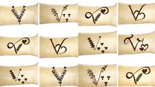 "V" letter mehndi design | "V" tattoo | Simple henna mehndi Tattoo design | only mehndi