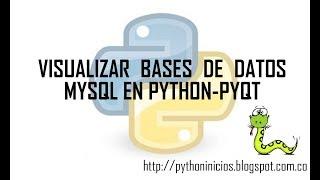 ¿CÓMO VISUALIZAR BASE DE DATOS MYSQL EN PyQT-PYTHON?