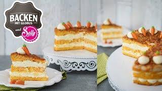 Möhrentorte mit Zitronencreme | Backen mit Globus & Sallys Welt #56