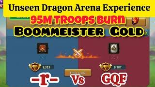 Dragon Arena -r- vs GQF Burning 95M Troops & Boommesiter Gold || Lords Mobile