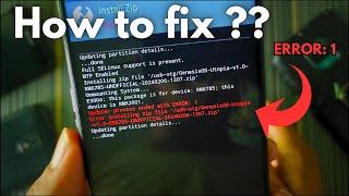 How to fix ERROR 1 in TWRP || error installing zip file || Updater Process ended with error 1