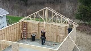 Ranch Style Garage Trusses and Sheathing