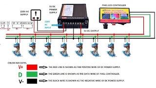 Pixel Light Parallel Connection Circuit Diagram || Pixel Led Parallel Connection