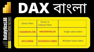 Comparative discussion with HASONEFILTER & ISFILTERED & HASONEVALUE & ISCROSSFILTERED | Dax Bangla