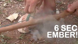 An Ember In 6 Seconds! / Bow Drill Fire Starting / Primitive Survival / Bush-craft Skills.