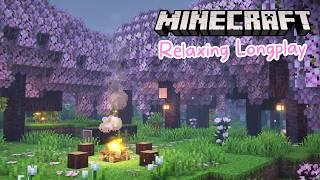 Minecraft Longplay | Rainy Cherry Blossom Forest Adventure (no commentary)