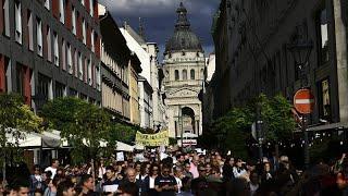 Thousands march on Hungary's parliament as teachers' crisis continues