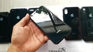 CASE IPHONE GLASS ORIGINAL BLACK MARMER KACA TEMPERED ( TARAKAN CHAMPIONS STORE )