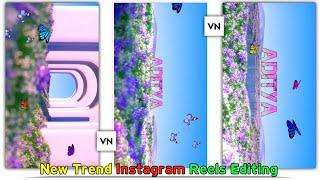 Instagram Trending Name Art Reel Editing | Pink Nature Reel Editing | vn app video editing