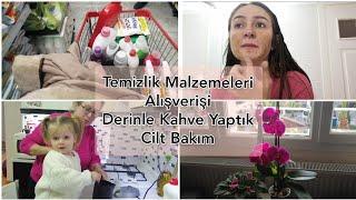 Evimizin İlk Temizlik Ürünleri Alışverişi  | Ne Kadar Tuttu ️|Derin Bize Kahve Yaptı 