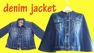 [DIY]  Upcycling idea from old denim jacket & old jeans /old clothes recycling /easy & fast sewing