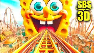 3D SpongeBob | Roller Coaster | VR Vídeo 3D SBS [Google Cardboard • VR Box]