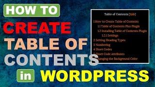 Table of Contents in Wordpress | Table of Contents Plus