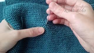 Как спрятать кончики нитей, полотно - платочное вязание. Knit Solo