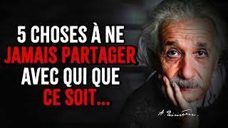 5 choses à ne jamais partager avec qui que ce soit | Citations Einstein | citation sur la vie