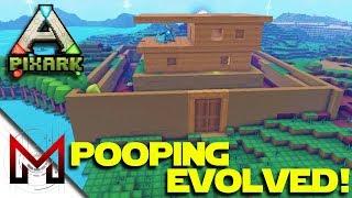 First Base Building Ep! -=- PixARK Gameplay on Pooping Evolved -=- Ep7