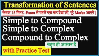 Transformation of Sentences Simple, Compound and Complex Sentences in English Through Hindi