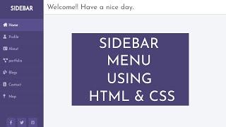 How to Create the Side Navigation Bar Using HTML and CSS | Vertical Navigation Bar