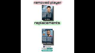 ALL REMOVED PLAYERS AND THEIR REPLACEMENT IN PES 2021