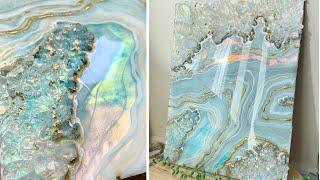 Opal Geode Resin Wall Art: Epoxy Resin Art for Beginners