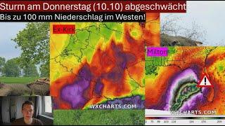 UPDATE STURMLAGE am DONNERSTAG (10.10) - Viel REGEN im Westen, ein bisschen STURM im Süden